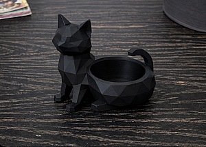 Декоративная чаша-органайзер Кот Low Poly 5