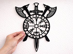 Настенное панно Vegvisir компас викингов 2