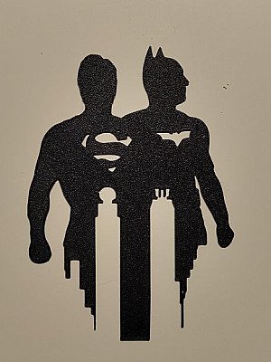 Настенное панно силуэт Superman и Batman 2