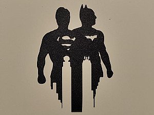 Настенное панно силуэт Superman и Batman 3