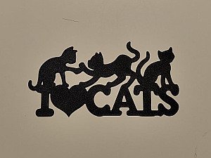 Панно настенное I Love Cats силуэт кошек 3