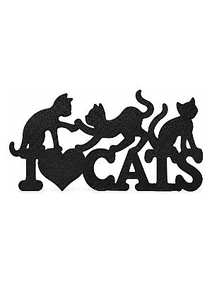 Панно настенное I Love Cats силуэт кошек 4