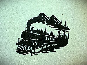 Настенный декор Паровоз в горах 3