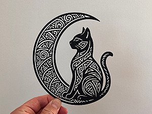 Настенный декор Кот на Луне 2