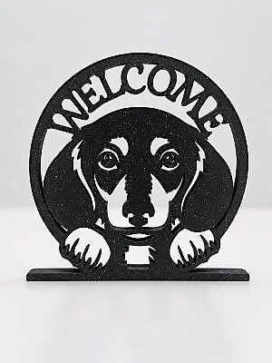 Табличка Welcome с таксой 2