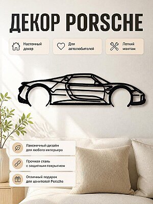 Декор настенный Porsche 918 Spyder силуэт 1