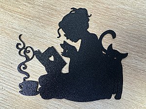 Декор настенный Девушка с книгой, чаем и котами 4