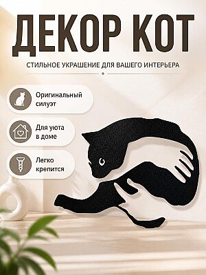Настенный декор Кот в руках 1