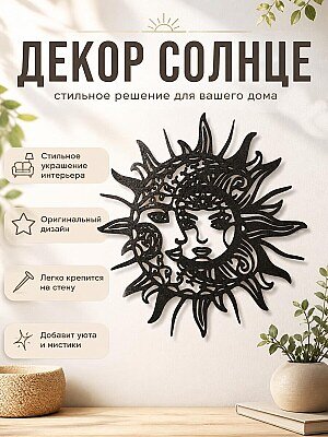 Настенный декор Солнце и Луна 1