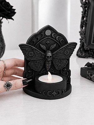 Подсвечник готический Череп-мотылек для LED свечи 40мм 2