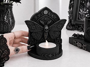 Подсвечник готический Череп-мотылек для LED свечи 40мм 3