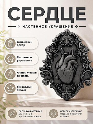 Готическое анатомическое сердце, настенный декор 1