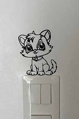 Декор на выключатель Маленький кот 2