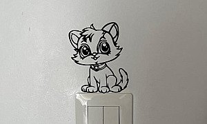 Декор на выключатель Маленький кот 4