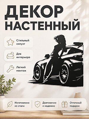 Настенный декор Девушка и машина 1
