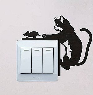Декор для выключателя Кот и Мышь 4
