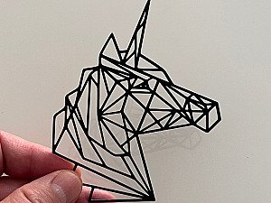 Настенный декор Единорог Оригами 3