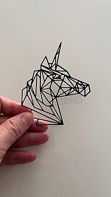 Настенный декор Единорог Оригами 4