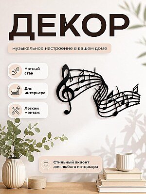 Декор для интерьера "Нотный стан" 1