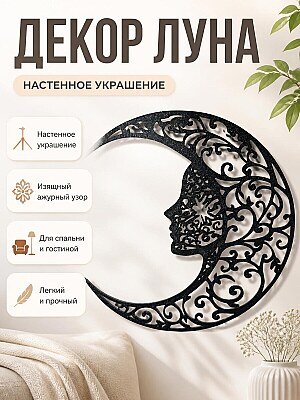 Декор настенный Луна с женским профилем 1