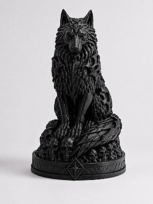 Статуэтка Necro Wolf Волк на черепах 3