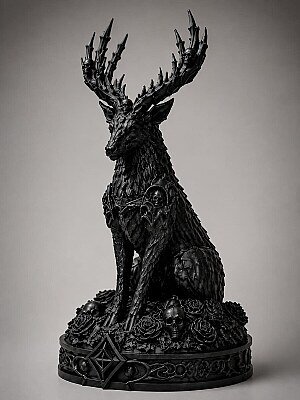Статуэтка Necro Stag - Олень с черепами и рогами 2