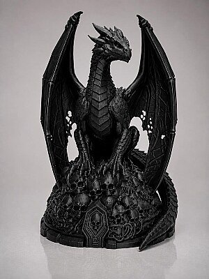 Статуэтка Necro Dragon на троне из черепов 3