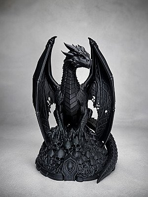 Статуэтка Necro Dragon на троне из черепов 5