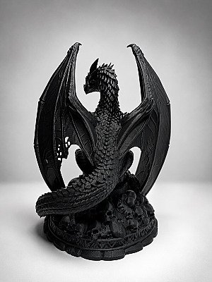 Статуэтка Necro Dragon на троне из черепов 6