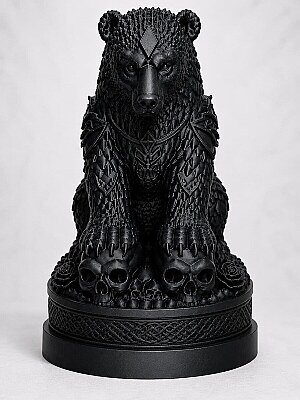 Статуэтка Necro Bear на Троне из черепов 3