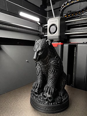 Статуэтка Necro Bear на Троне из черепов 6