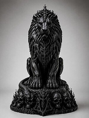 Статуэтка Necro Lion Король Лев, готический декор 2