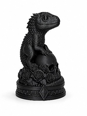 Статуэтка Necro Gecko Череп и розы 6