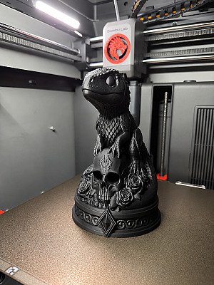 Статуэтка Necro Gecko Череп и розы 8