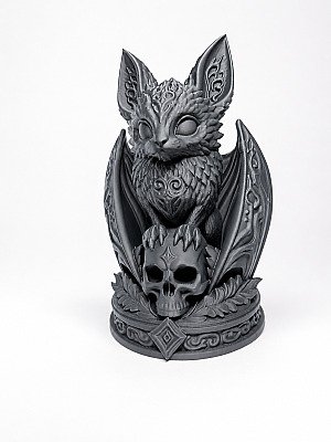 Статуэтка Necro Bat – Летучая мышь на черепе 7