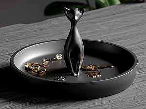 Поднос для украшений "Черная кошка" 3