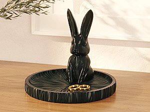 Декоративный лоток для украшений "Черный кролик" 3