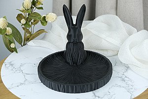 Декоративный лоток для украшений "Черный кролик" 4