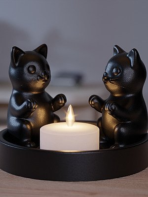 Подсвечник для чайной свечи Котята 2