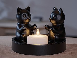 Подсвечник для чайной свечи Котята 3