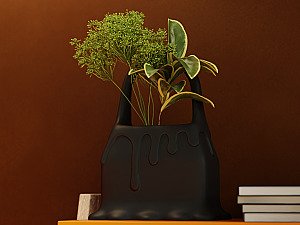 Ваза Melted Elegance Черная сумка 3