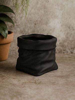 Кашпо Black Bag, органайзер, черный, минимализм 2