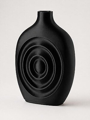 Ваза Orbit Echo с рельефным узором, черная 2
