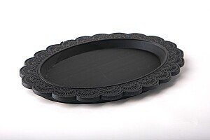 Декоративный поднос Black Lace, овальный, черный 3