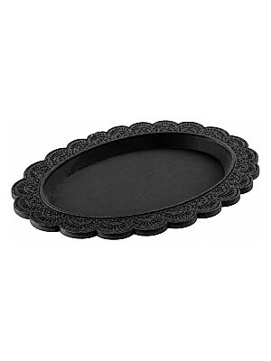 Декоративный поднос Black Lace, овальный, черный 4