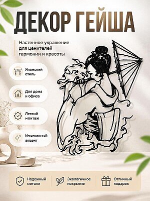 Декор настенный Гейша с зонтом 1