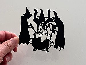 Декор на Хэллоуин Силуэт Ведьмы варят зелье 2
