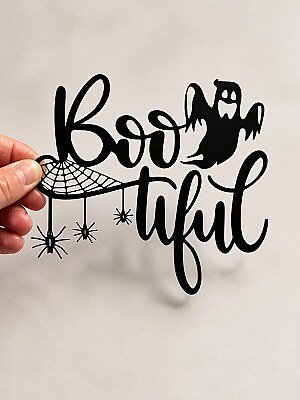 Декор для Хэллоуина "Bootiful" с привидением и пауками 2