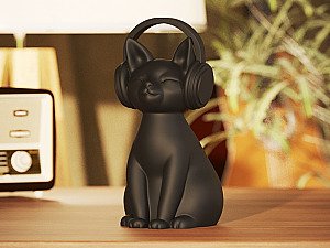 Скульптура Кот в наушниках Groove Cat 3