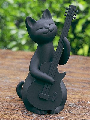 Статуэтка Кошка-рокер с гитарой 2